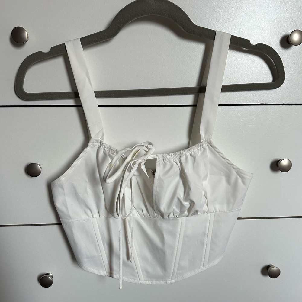 white corset top